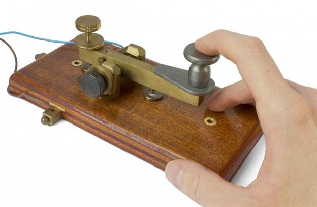 An early telegraph machine.