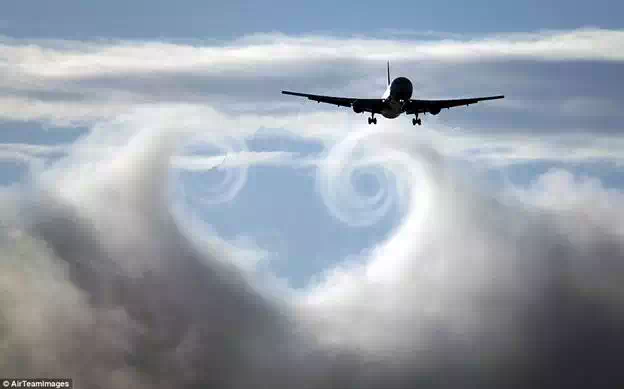 Stunning images of cloud trails created by planes