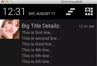 Description: Android Notification Big View