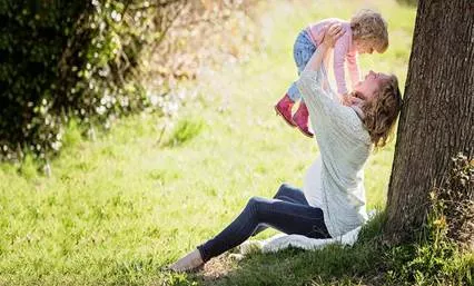 mother and son embracing