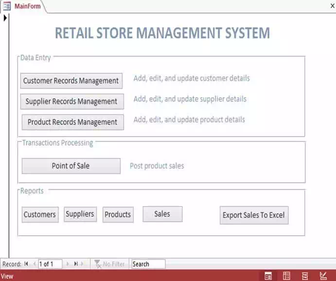Decision Support System (DSS): Demo PoS for a Retail Store