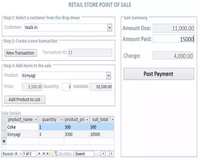 Decision Support System (DSS): Demo PoS for a Retail Store