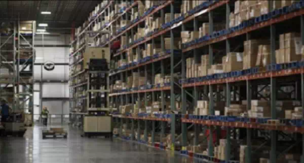 End products stored at a warehouse