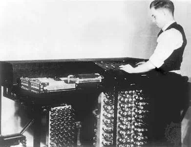 Clifford E. Berry and the Atanasoff-Berry Computer, or ABC, c. 1942. The ABC was possibly the first electronic digital computer.