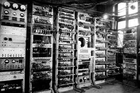 The Manchester Mark I, the first stored-program digital computer, c. 1949.