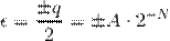 Title: \epsilon= \frac{\pm{q}}{2}=\pm{A}\cdot 2^{-N}