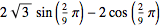 Description: Description: Description: 2sqrt(3)sin(2/9pi)-2cos(2/9pi)