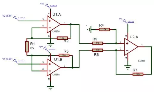 Testing Instrumentation Amplifier Circuit using Op-Amp