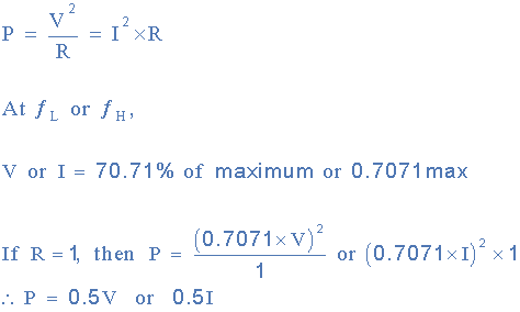 Description: frequency response half power points