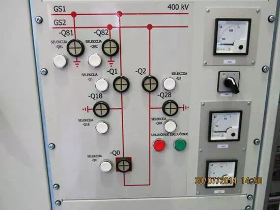 Description: Mimic diagram in protection relay panel