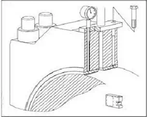 Title: Main bearing clearance from dial type depth gauge