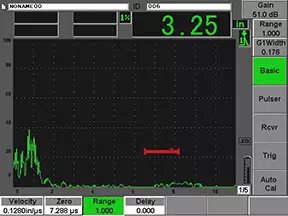 Typical delay line and immersion transducer setup procedure