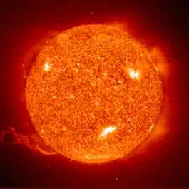 Description: Description: The sun is basically a giant ball of hydrogen gas undergoing fusion into helium gas and giving off vast amounts of energy in the process.