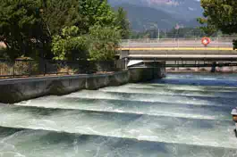 Description: Description: Fish Ladder at the Bonneville Dam on the Columbia River Separating Washington and Oregon.