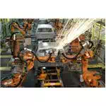 Production line robots welding