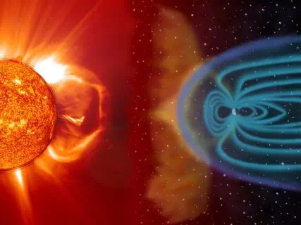 Solar Wind - earth's magnetosphere