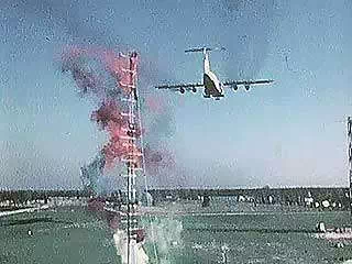 The Lockheed C-5A Galaxy undergoing a wing vortice test at NASA's Langley Research Center in Hampton, Va., c. 1970s.