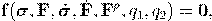           ˙   p
f(σ, F, ˙σ,F, F  ,q1,q2) = 0,
