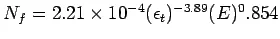 Description: $N_f = 2.21\times10^{-4}(\epsilon_t)^{-3.89}(E)^0.854$