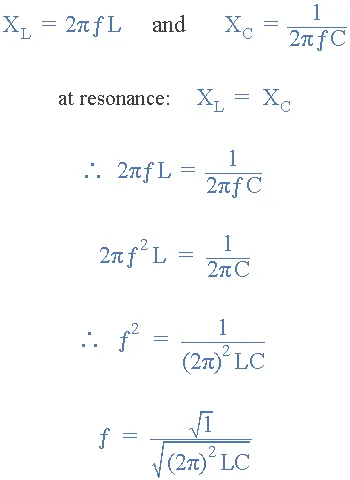 resonant frequency equation