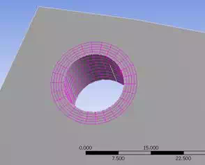 ANSYS Model Close Up of Hole