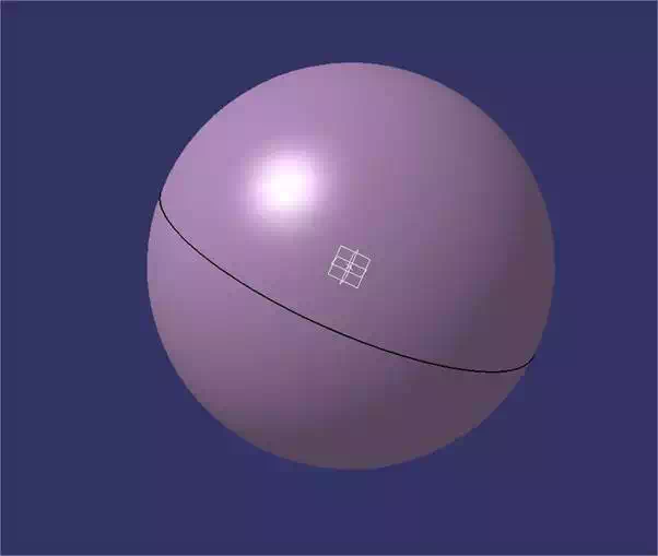Catia tutorial: Generative Shape Design - Example of a 3D sphere shell in purple