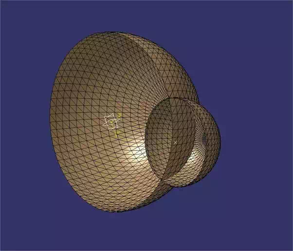 Catia tutorial: Trim / Split tool used on a pair of example spheres