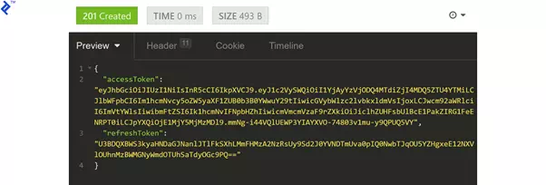 Description: Confirmation containing the corresponding JSON Web Token