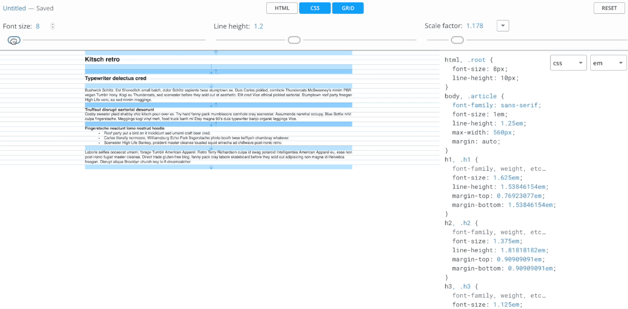 Description: Adjust formatting of best font for reading on screen with Grid Lover